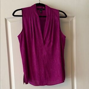 White House Black Market Fuchsia Sleeveless Blouse
